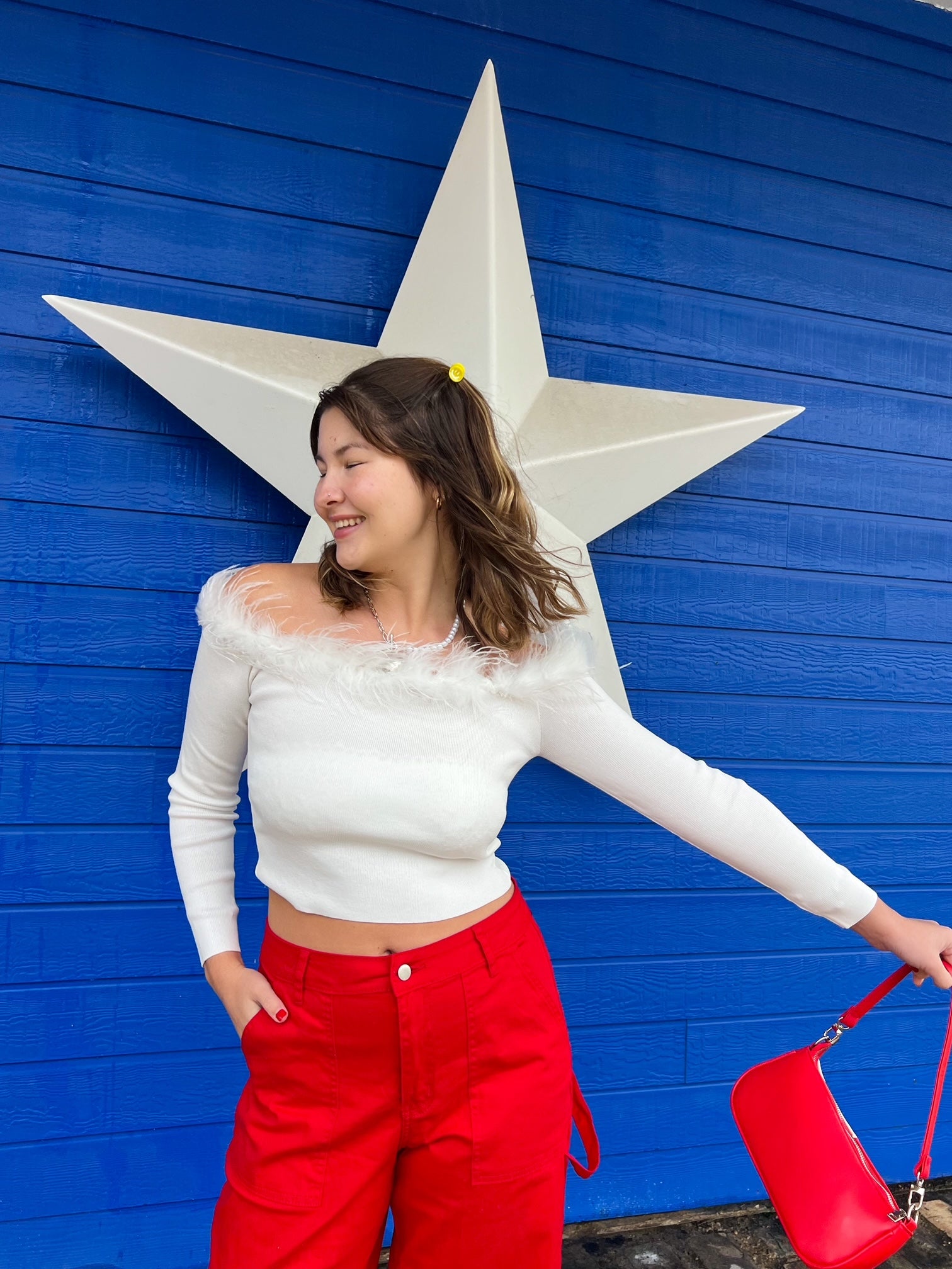 Snow Globe Feather Top (M & L)