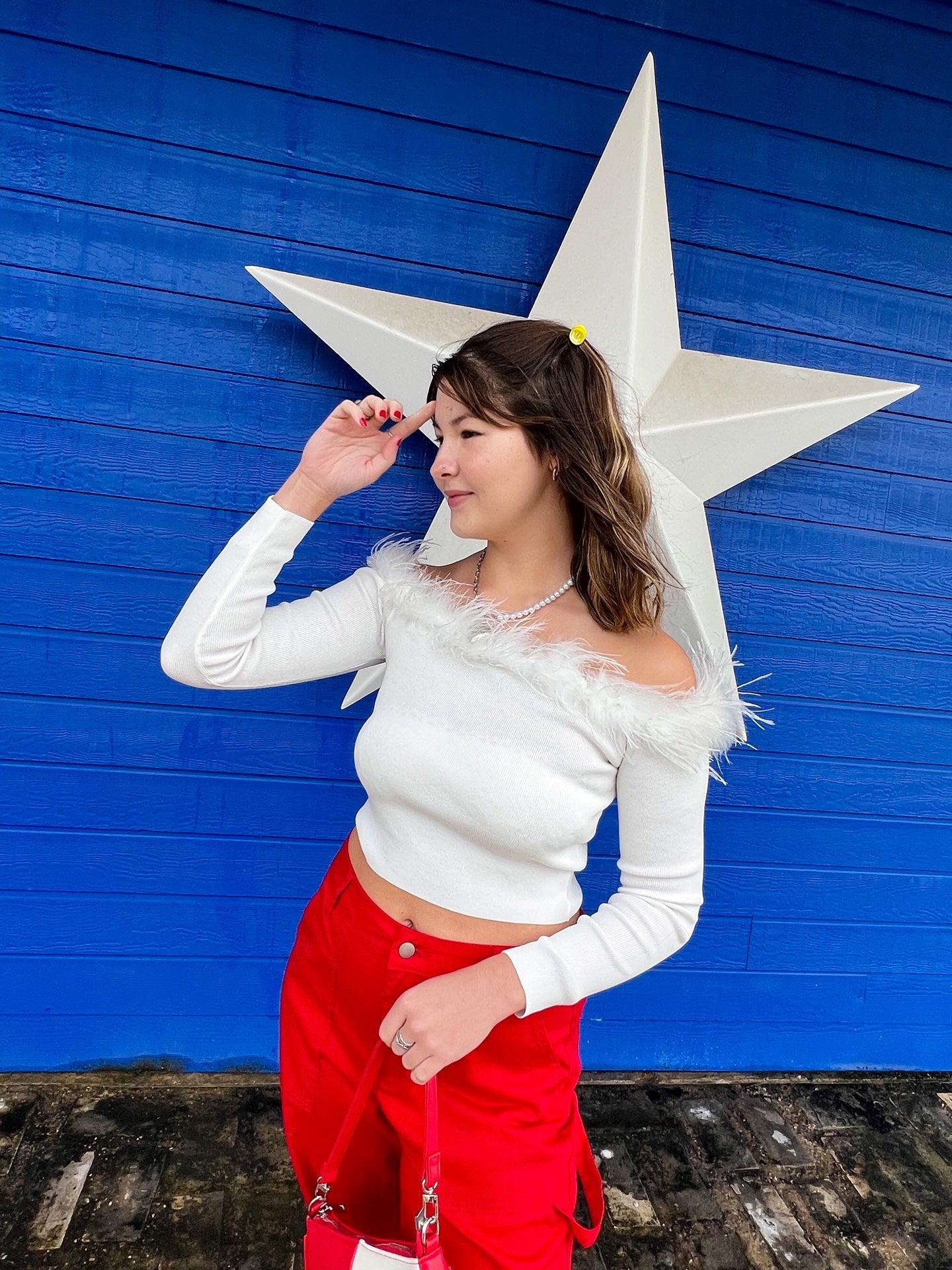 Snow Globe Feather Top (M & L)