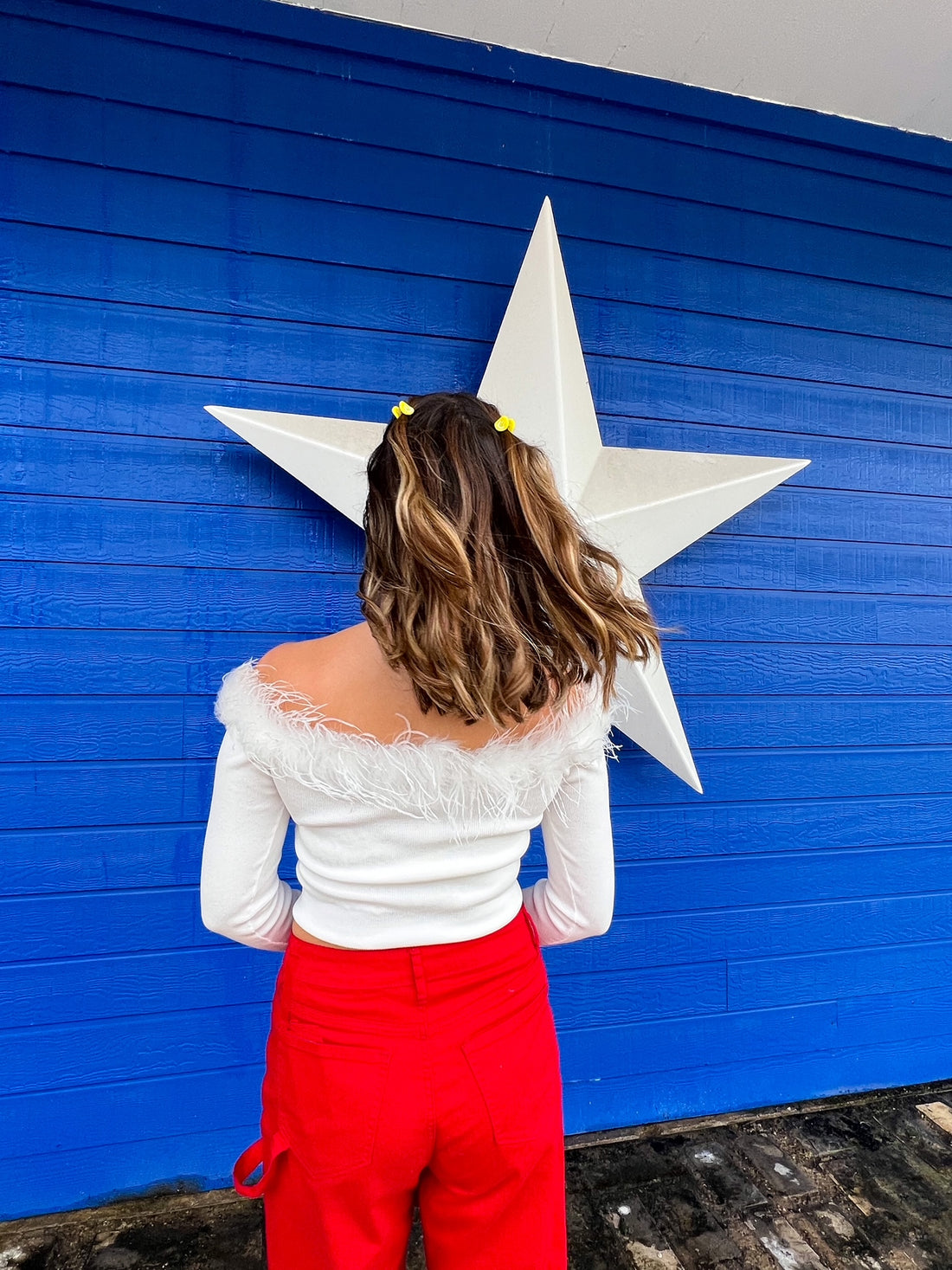 Snow Globe Feather Top (M & L)