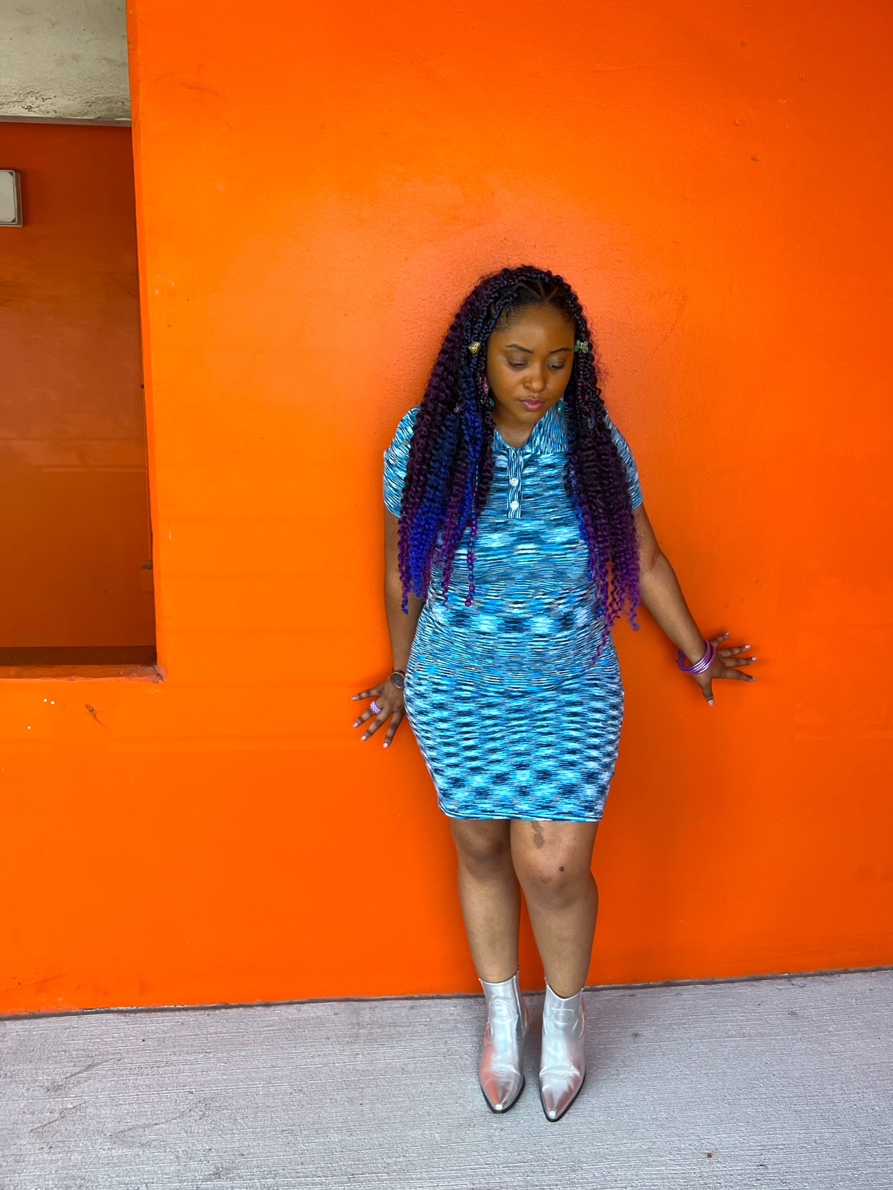 Blueberry Tart Collard Dress (S-L)