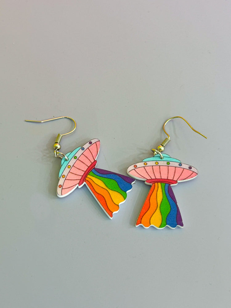 Rainbow UFO Earrings