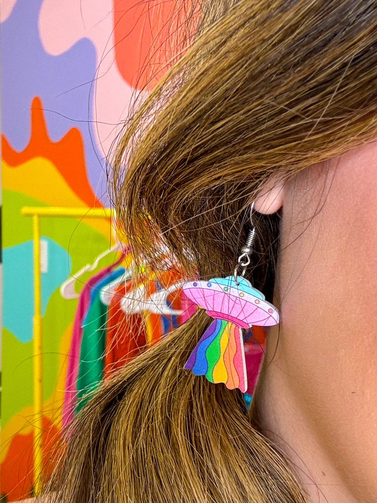 Rainbow UFO Earrings