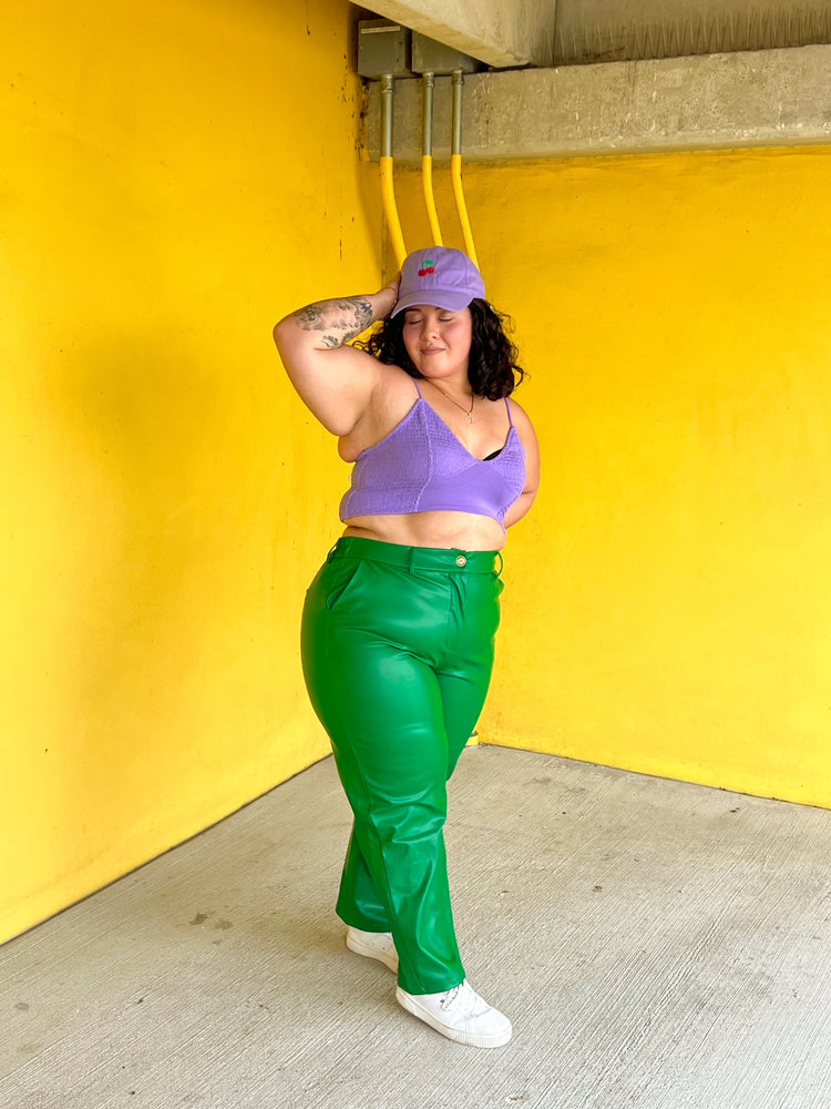 Don't Call Faux Leather Pants in Green (S-3XL)