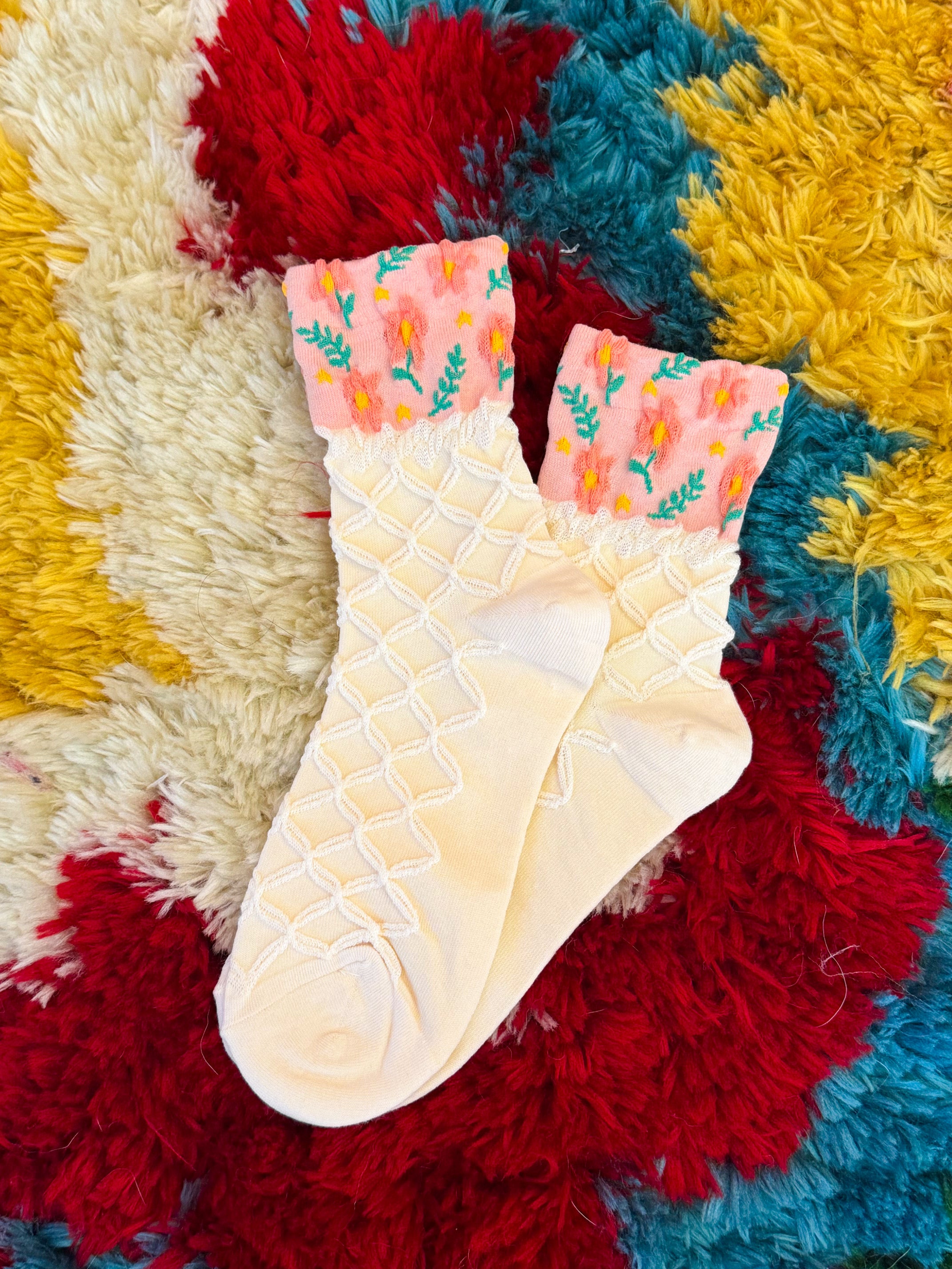 Floral Orange Socks
