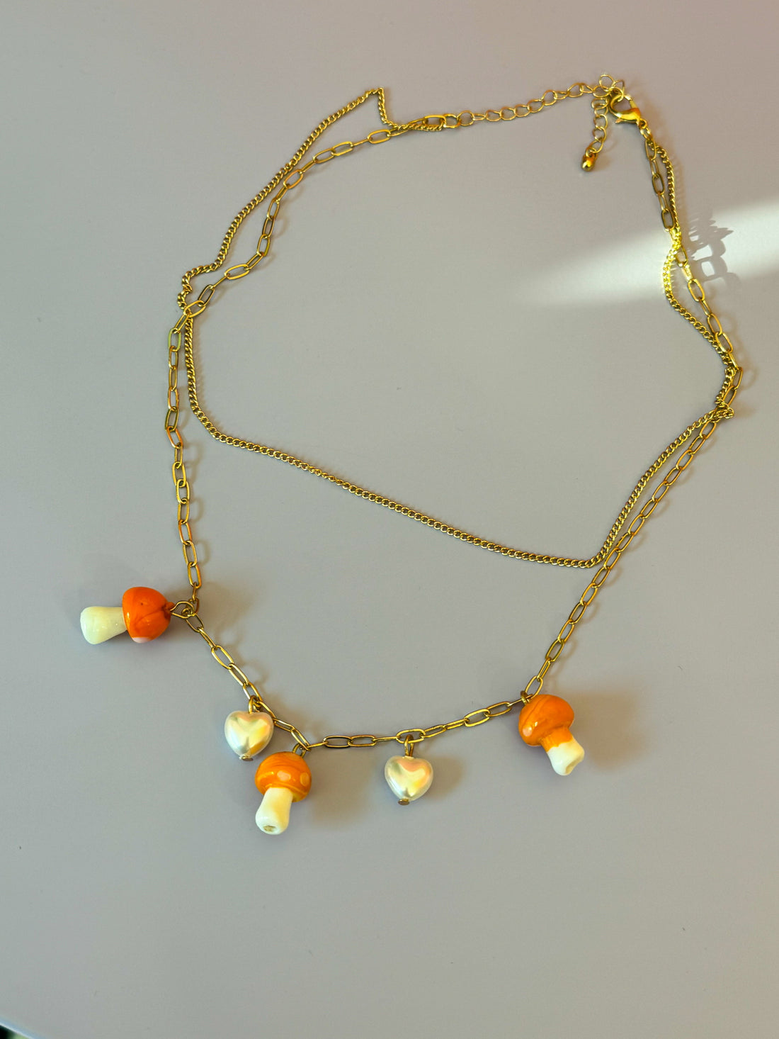 Orange Mushroom Necklace