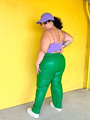 Don't Call Faux Leather Pants in Green (S-3XL)