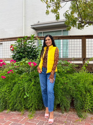 Sunshine Yellow Puffer Vest (S-XL)