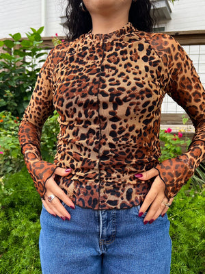 Spot Me Cheetah Mesh Top (S-3XL)