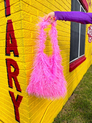 Pink Fuzzy Winter Tote