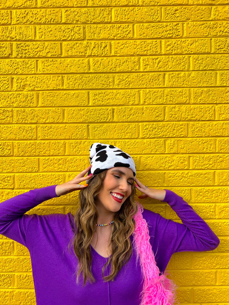 Cow Print Beanie