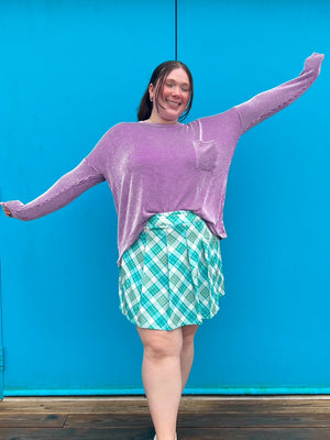 Frosted Fantasy Plaid Skirt (S-3XL)