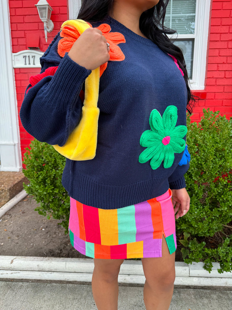 Navy Blooming Sweater (S-3XL)