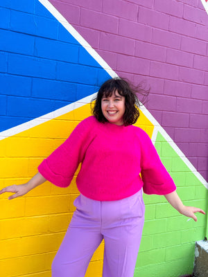 Tickled Pink Fuzzy Sweater * Extended Sizes