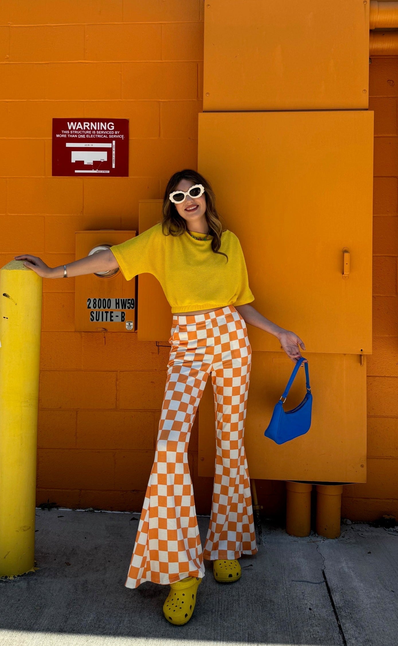 Not My Fault Orange Checkered Pants (S-3XL)