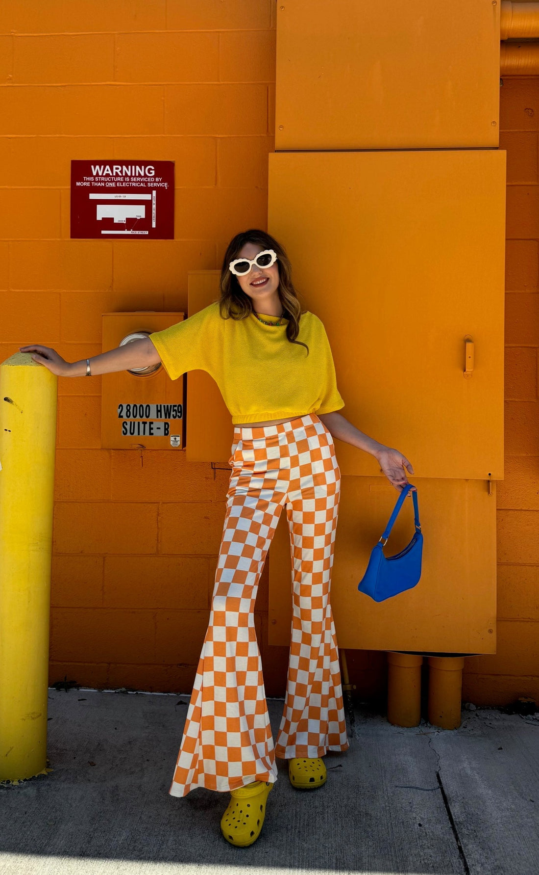 Not My Fault Orange Checkered Pants (S-3XL)