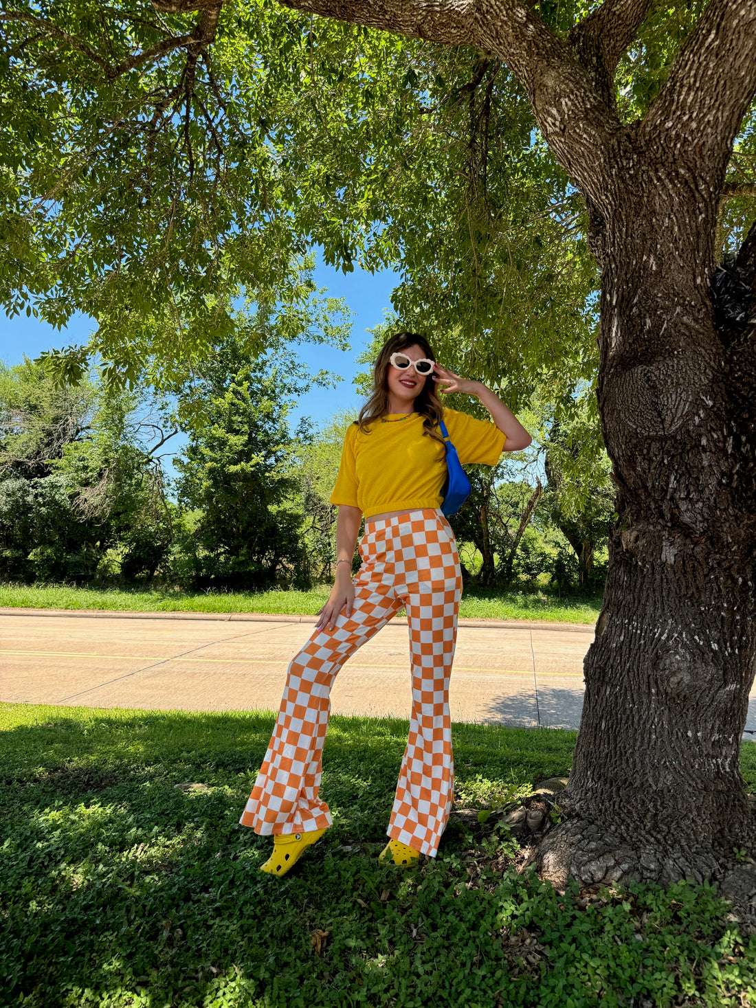Not My Fault Orange Checkered Pants (S-3XL)