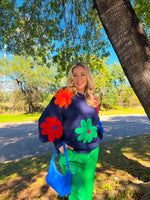 Navy Blooming Sweater (S-3XL)