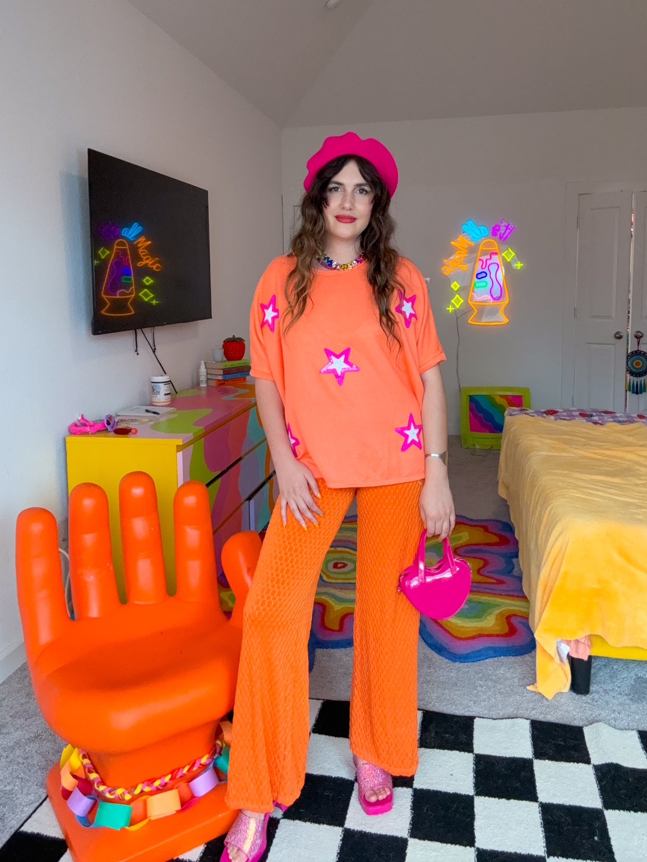 Cinema Flare Pants in Orange (S-3XL)