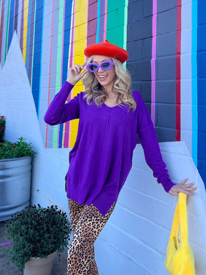 Grapevine Purple Sweater Top (S-3XL)