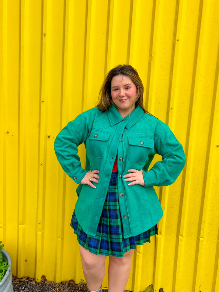 Emerald Green Shacket (S-3X)