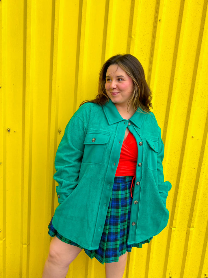 Emerald Green Shacket (S-3X)