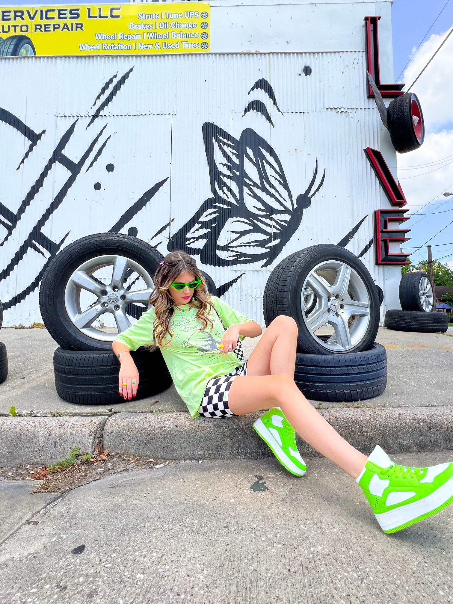 Checkered Biker Shorts (S-XL)