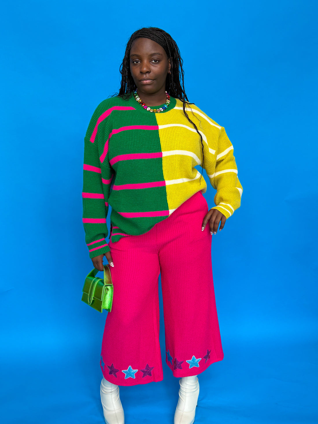 Split Decision Striped Sweater (S-2X)
