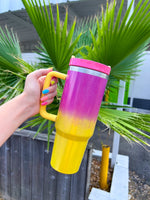 Pink and Yellow Tumbler