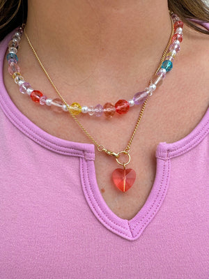 Pastel Heart Layered Necklace