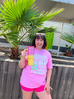 Pink and Yellow Tumbler