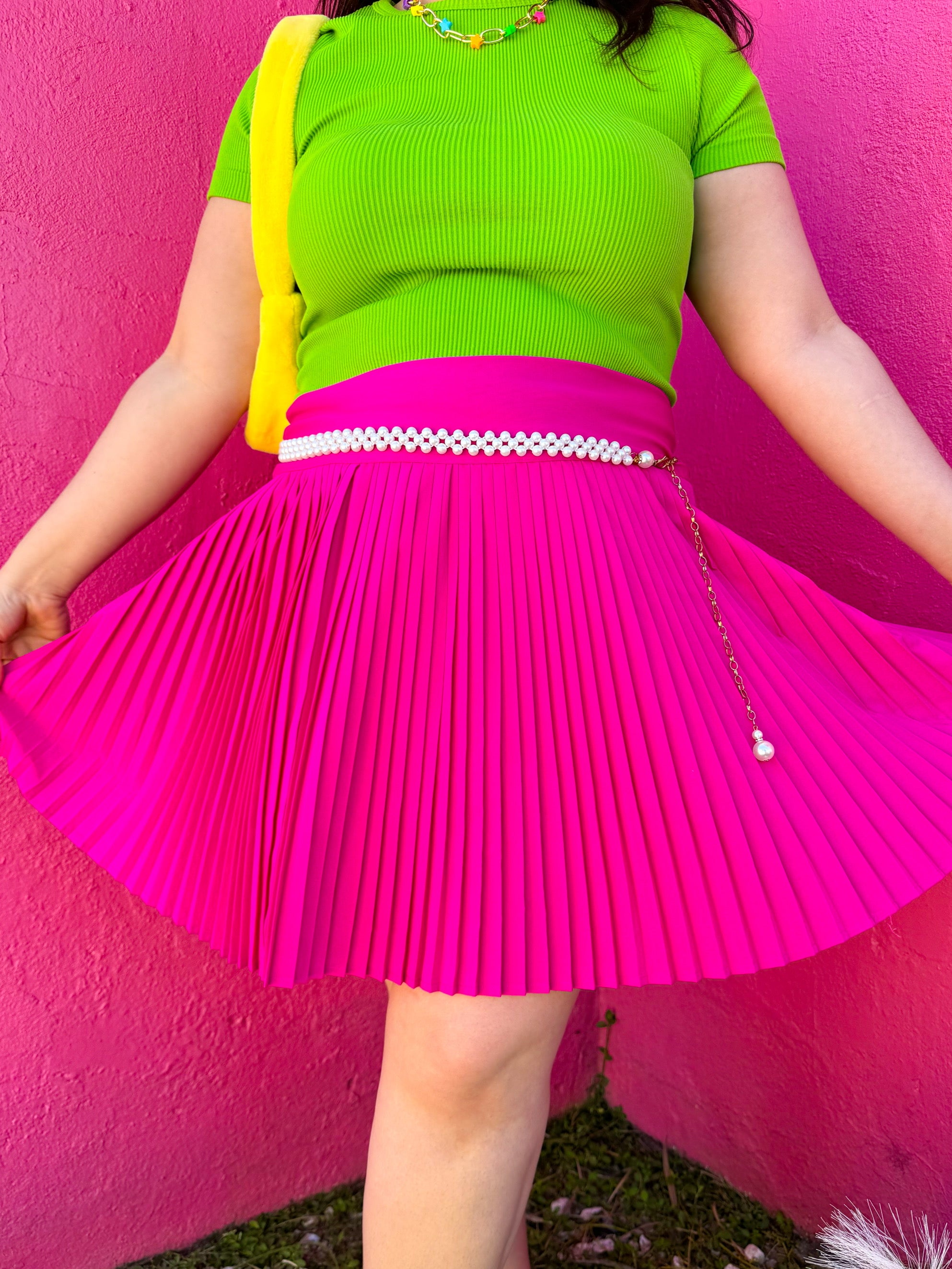 Rockstar Pink Pleated Skort (S-3XL)