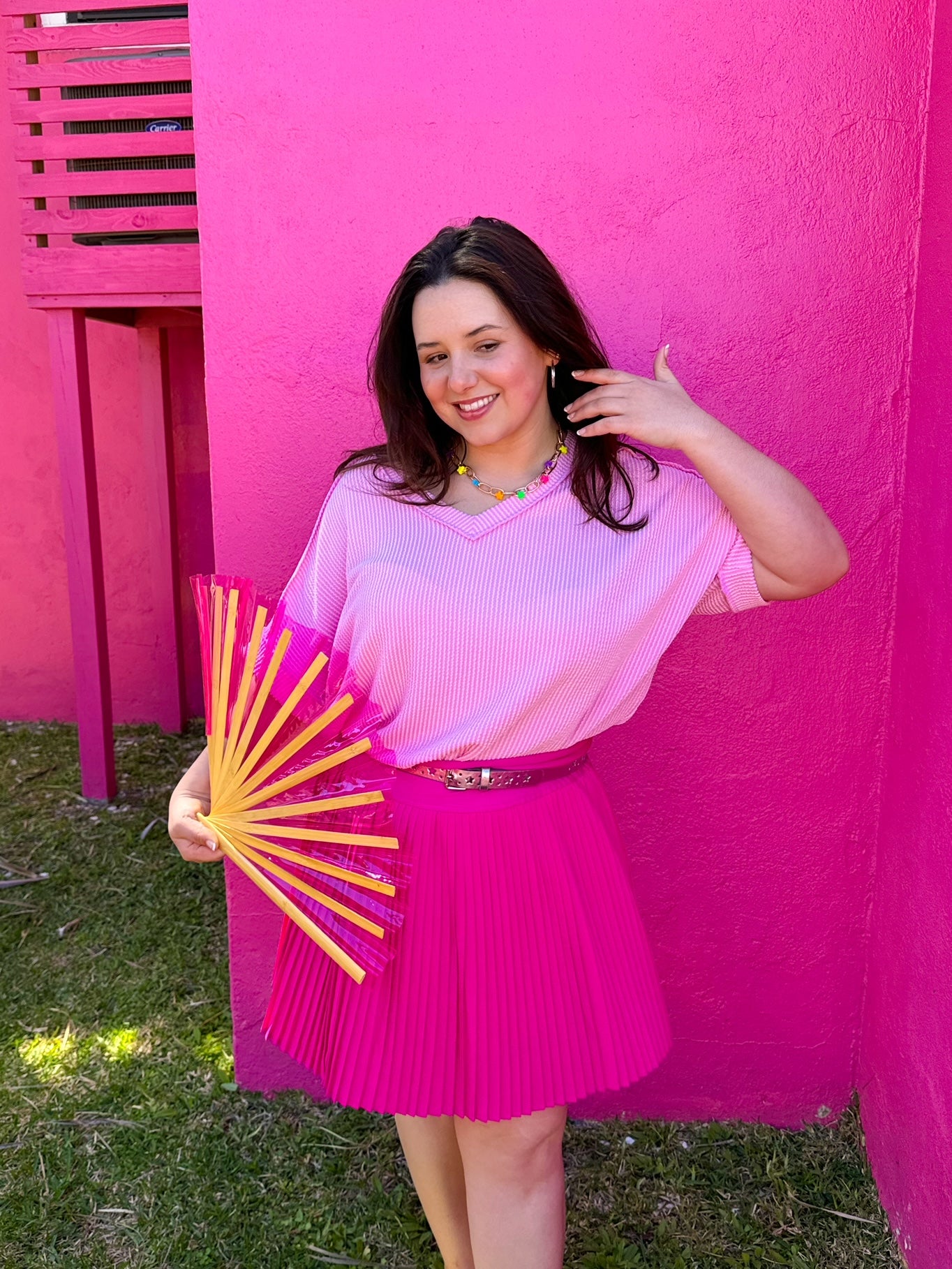 Rockstar Pink Pleated Skort (S-3XL)