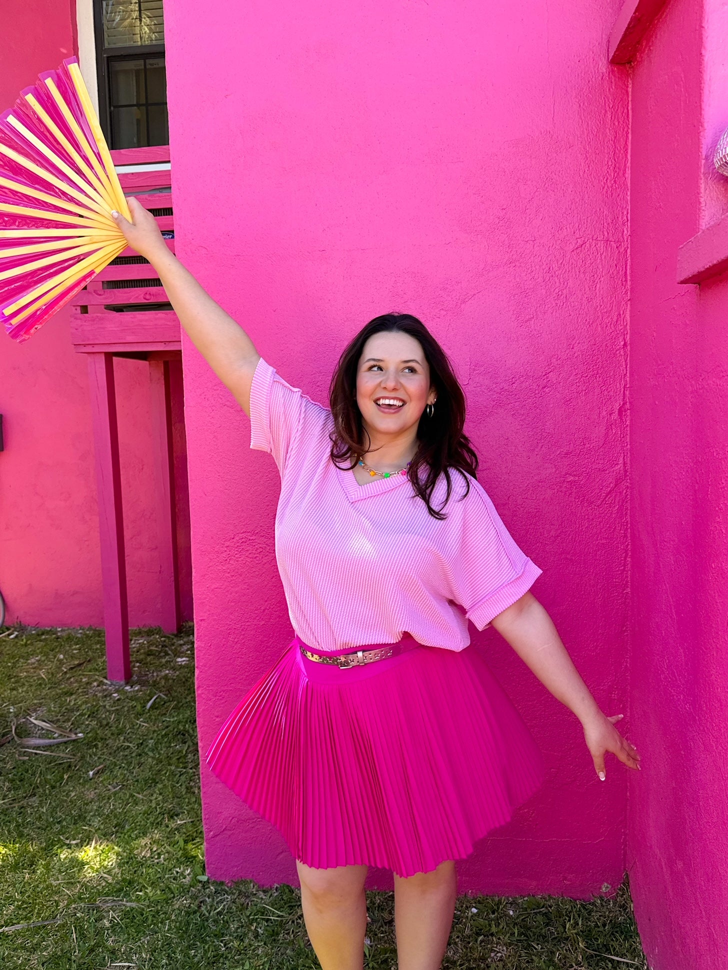 Rockstar Pink Pleated Skort (S-3XL)