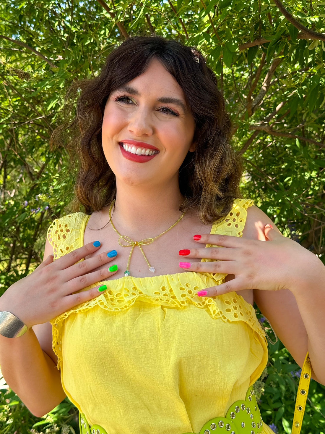 Put a Bow On It Green Necklace