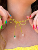 Put a Bow On It Green Necklace