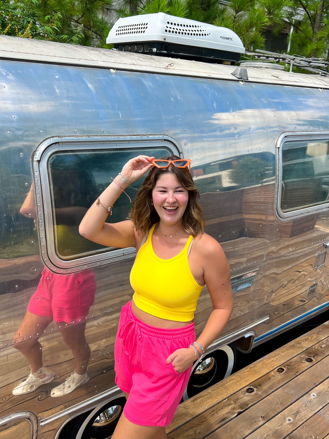 High Neck Lounge Tank in Yellow (L/XL)