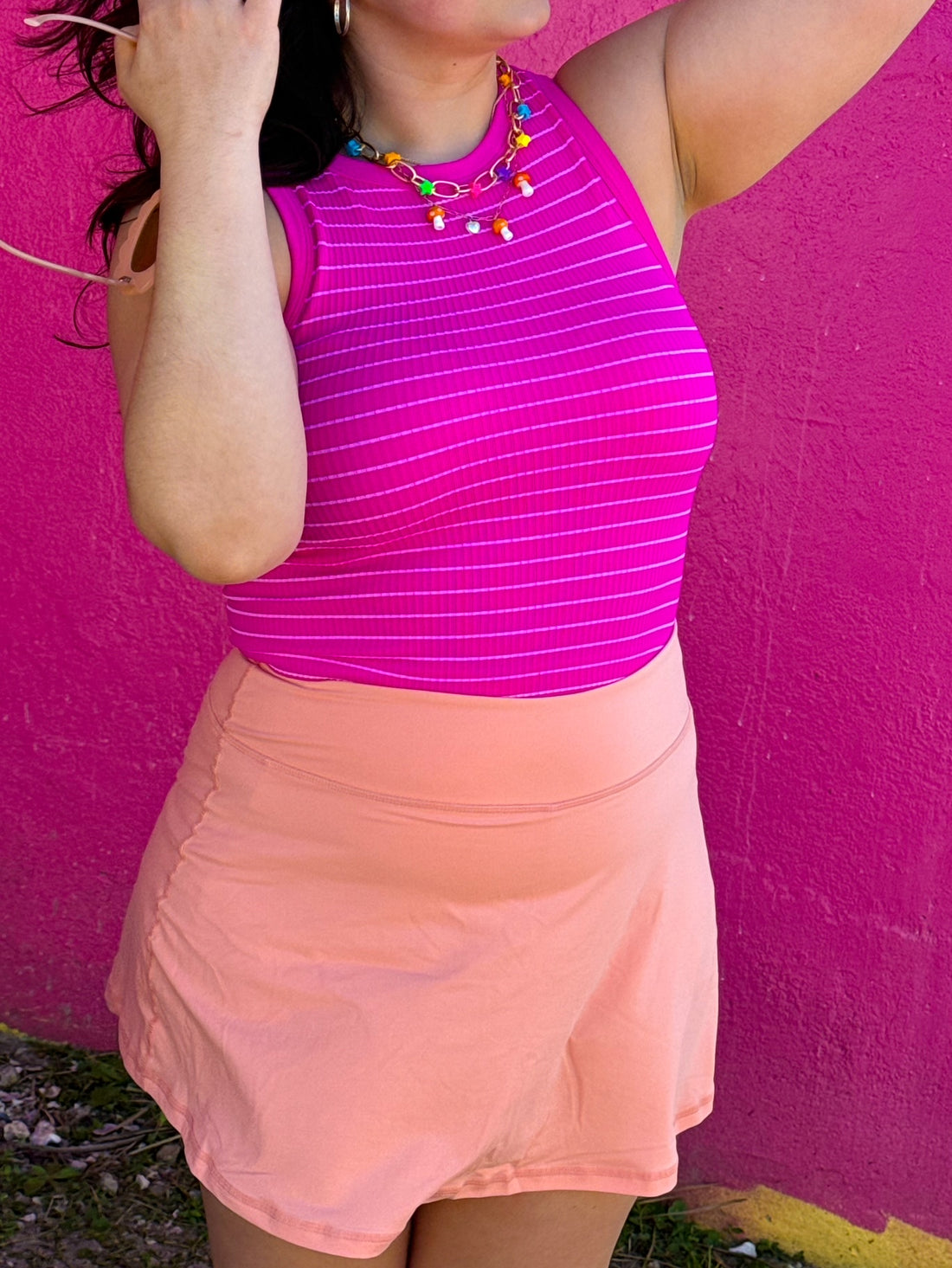 Hot Pink Striped Tank (S-3XL)