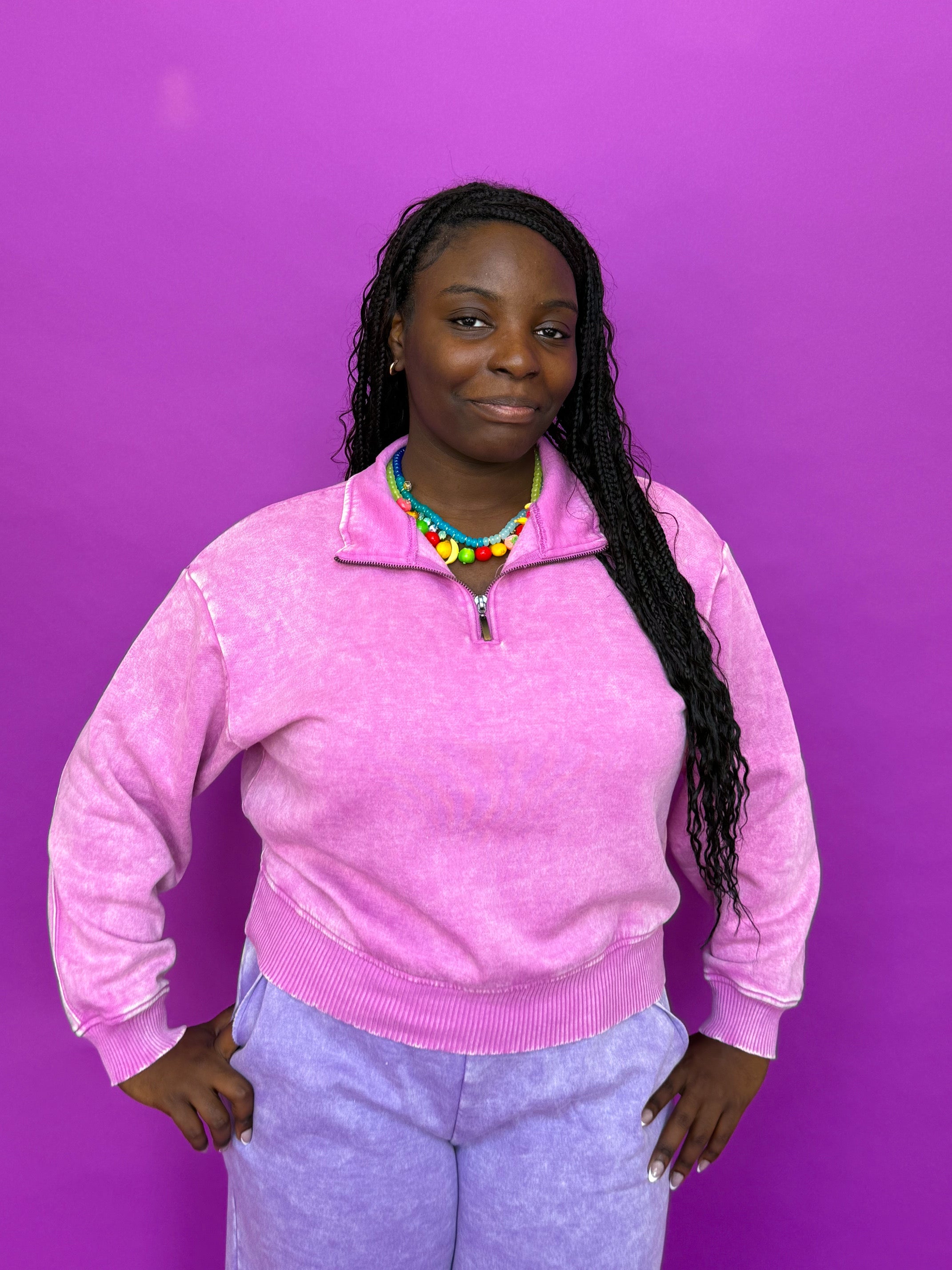 Candy Skies Mauve Half Zip(S-3XL)