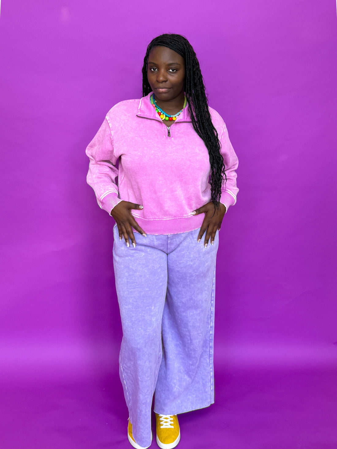 Candy Skies Mauve Half Zip(S-3XL)