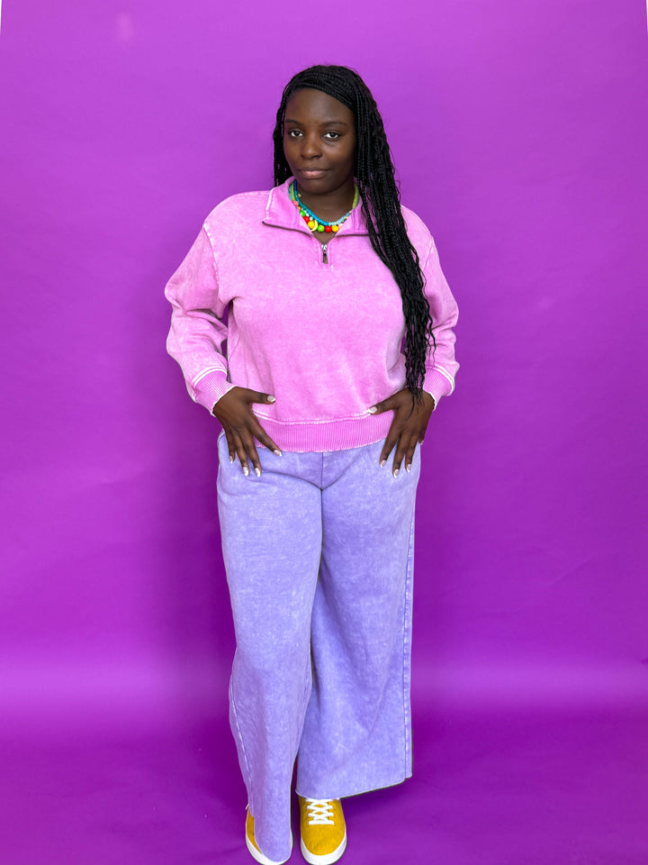 Candy Skies Mauve Half Zip(S-3XL)