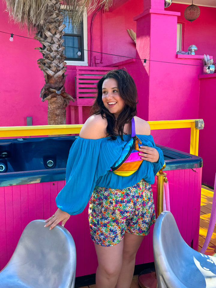 Blue Raspberry  Off the Shoulder Top (S-L)