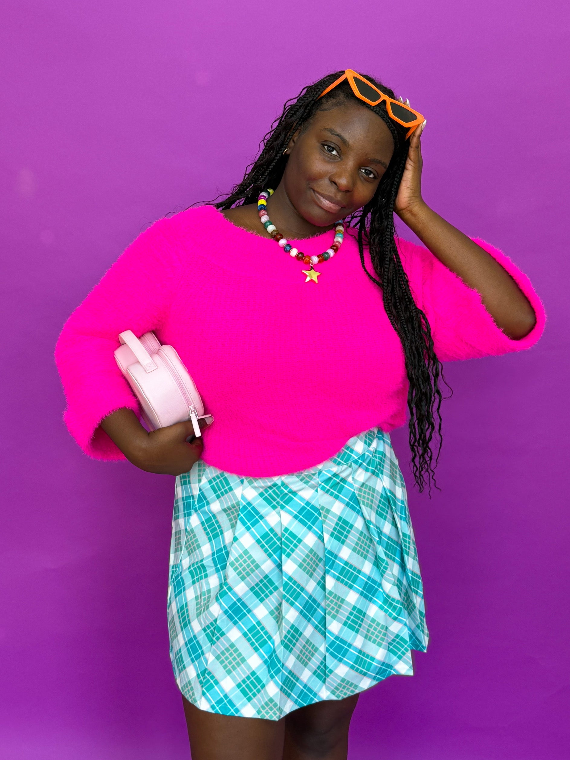 Tickled Pink Fuzzy Sweater (S-3X)