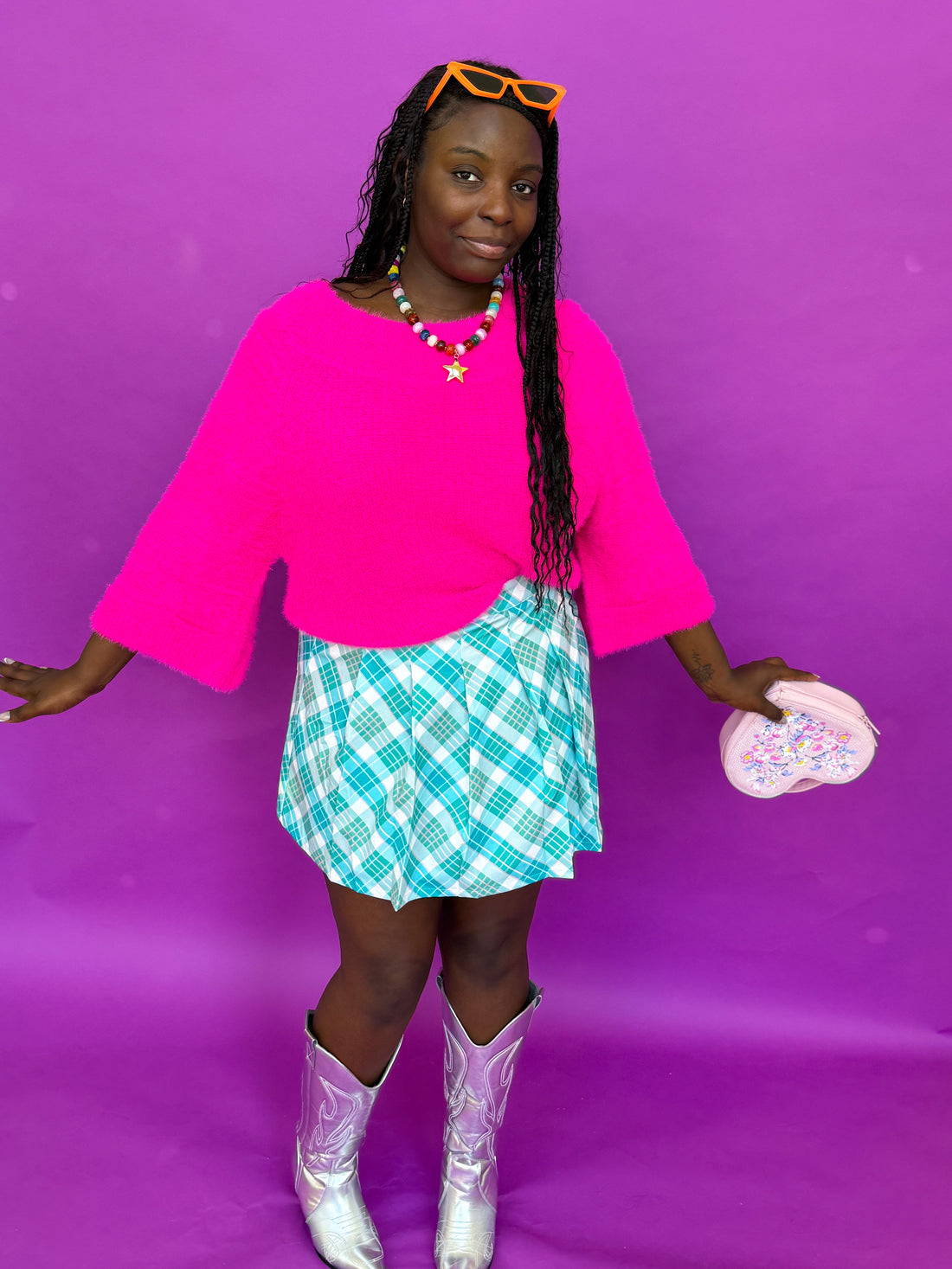 Tickled Pink Fuzzy Sweater (S-3X)