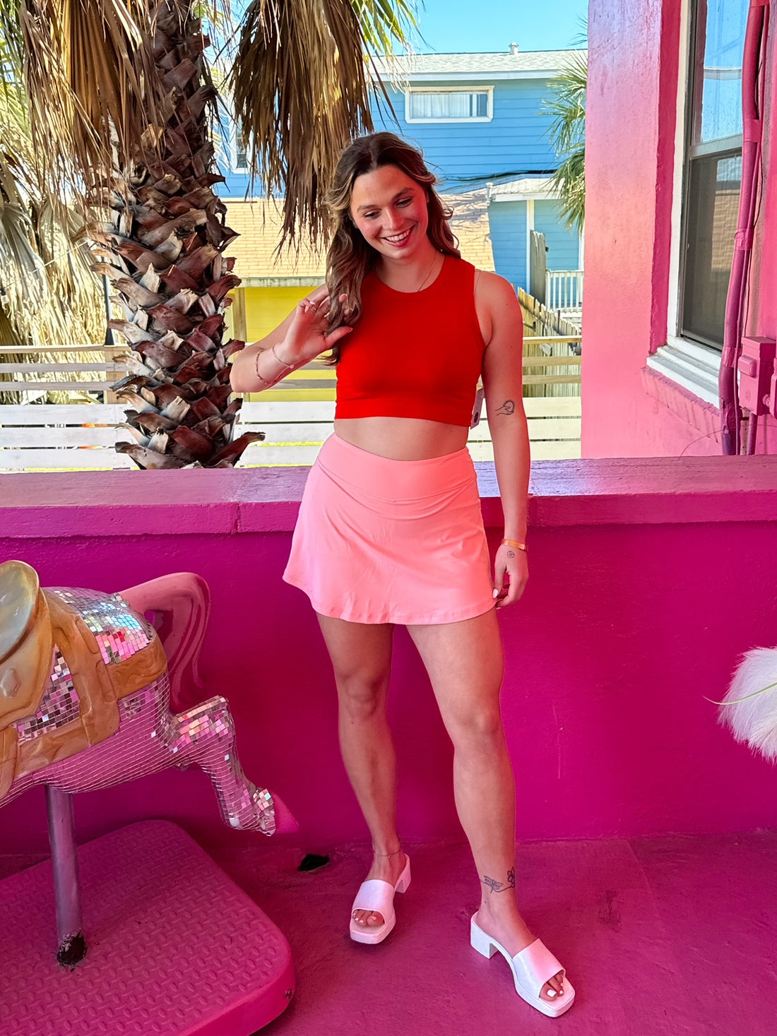 Red Cropped Tank Top (S-2XL)