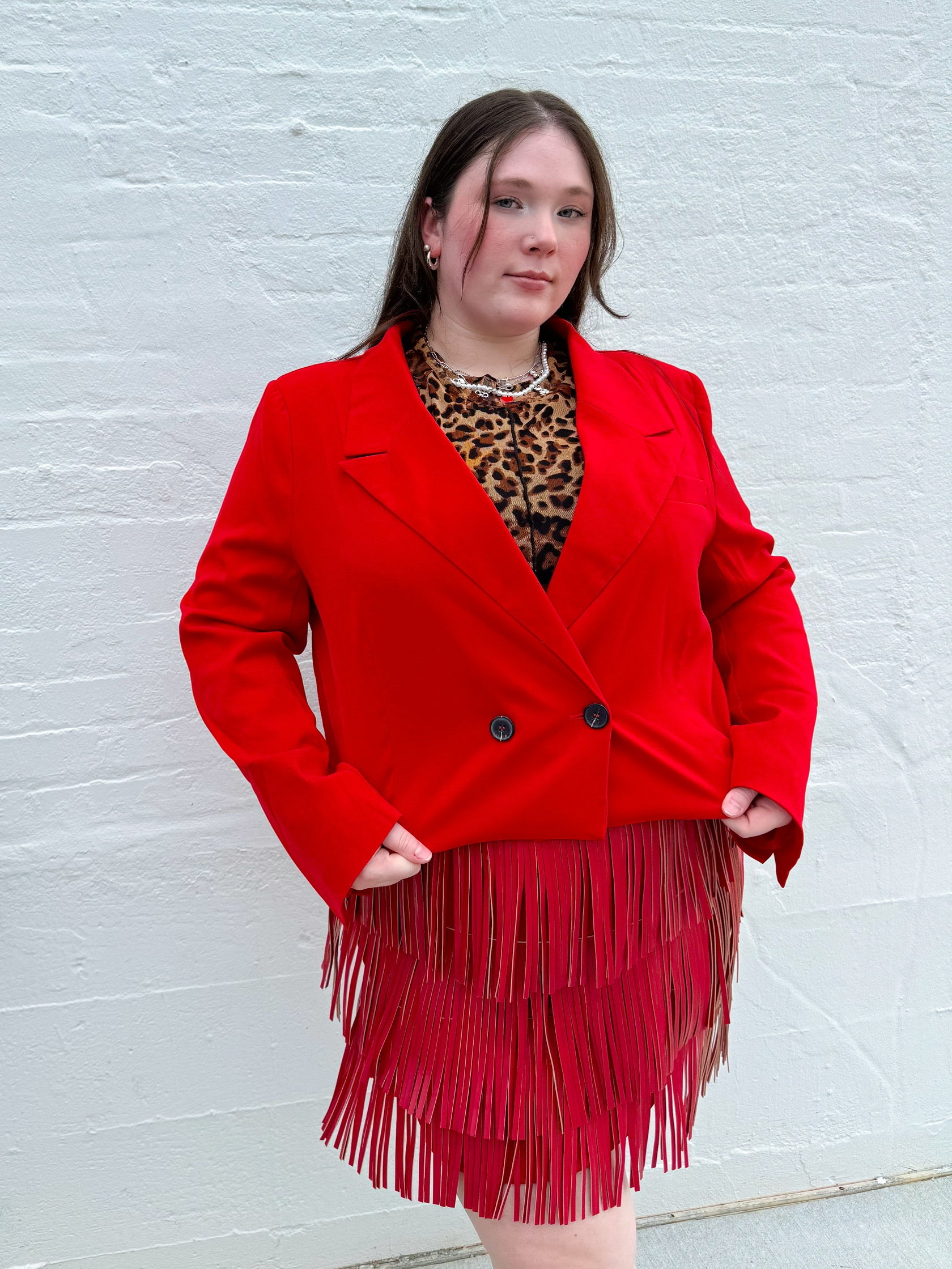 Sleigh Blazer Set in Red (S-3XL)