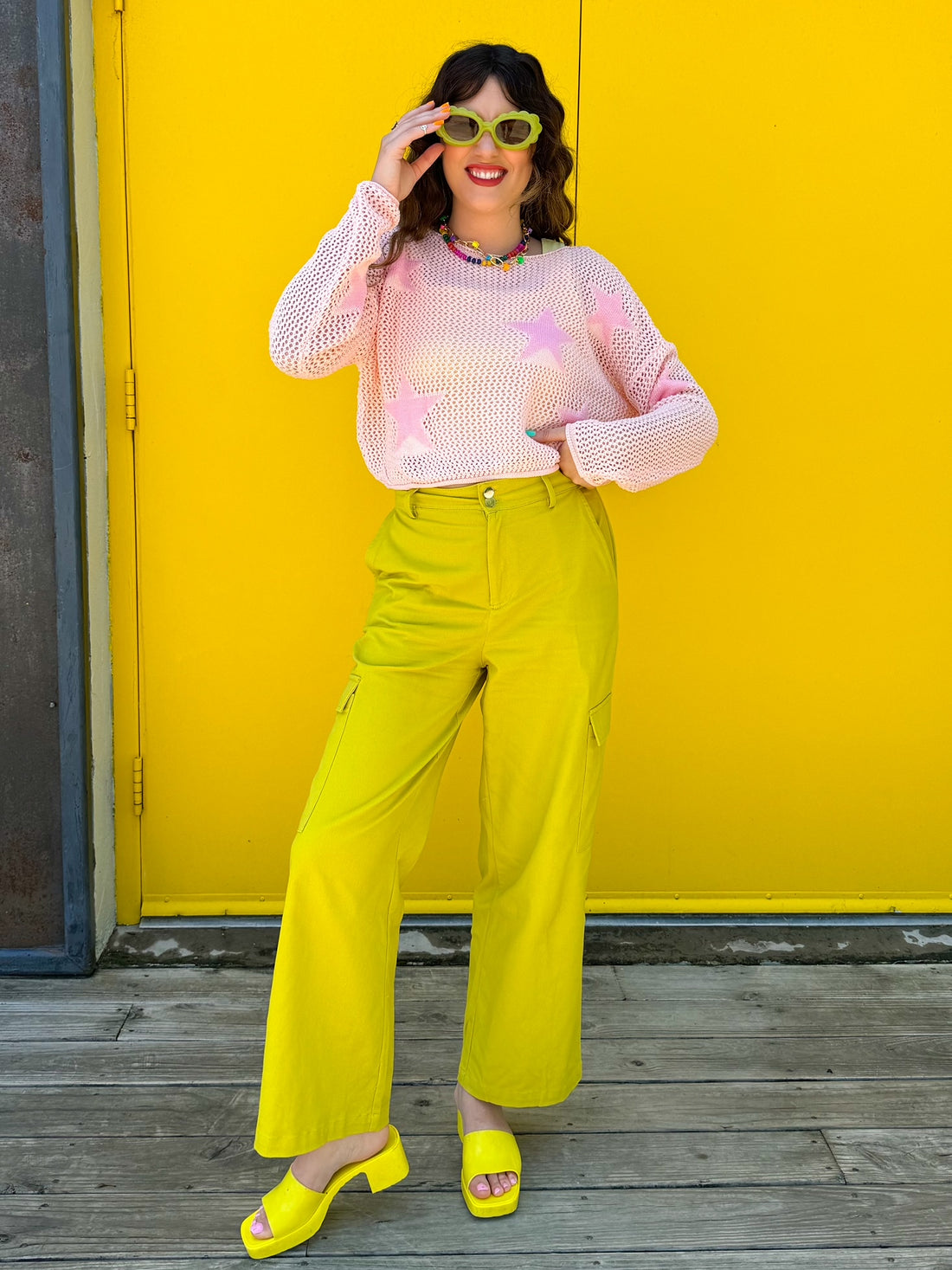 Pink Mesh Star Layering Top (S-3XL)