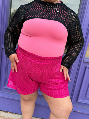 Pink Sequin Shorts (S-3XL)