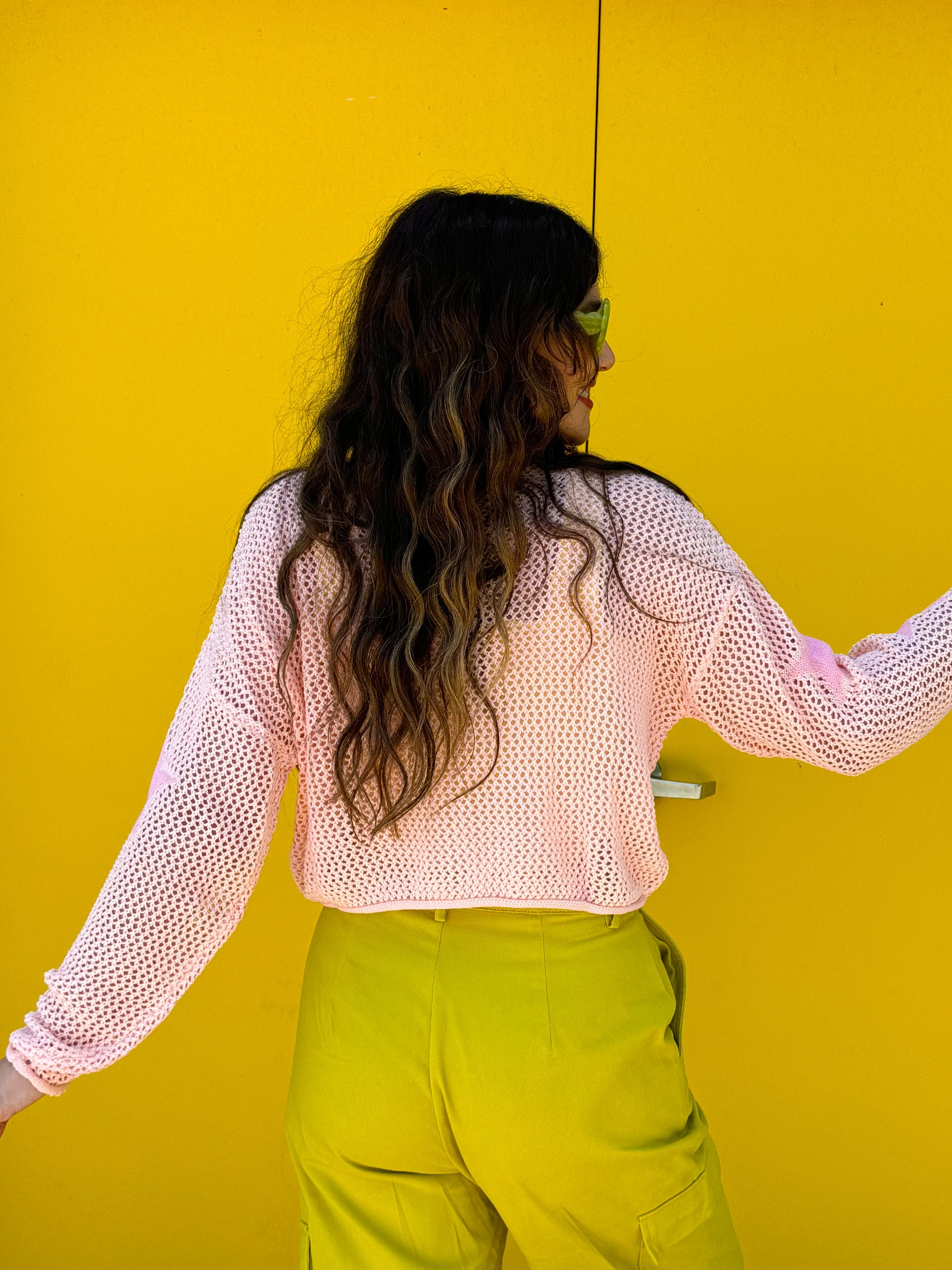 Pink Mesh Star Layering Top (S-3XL)