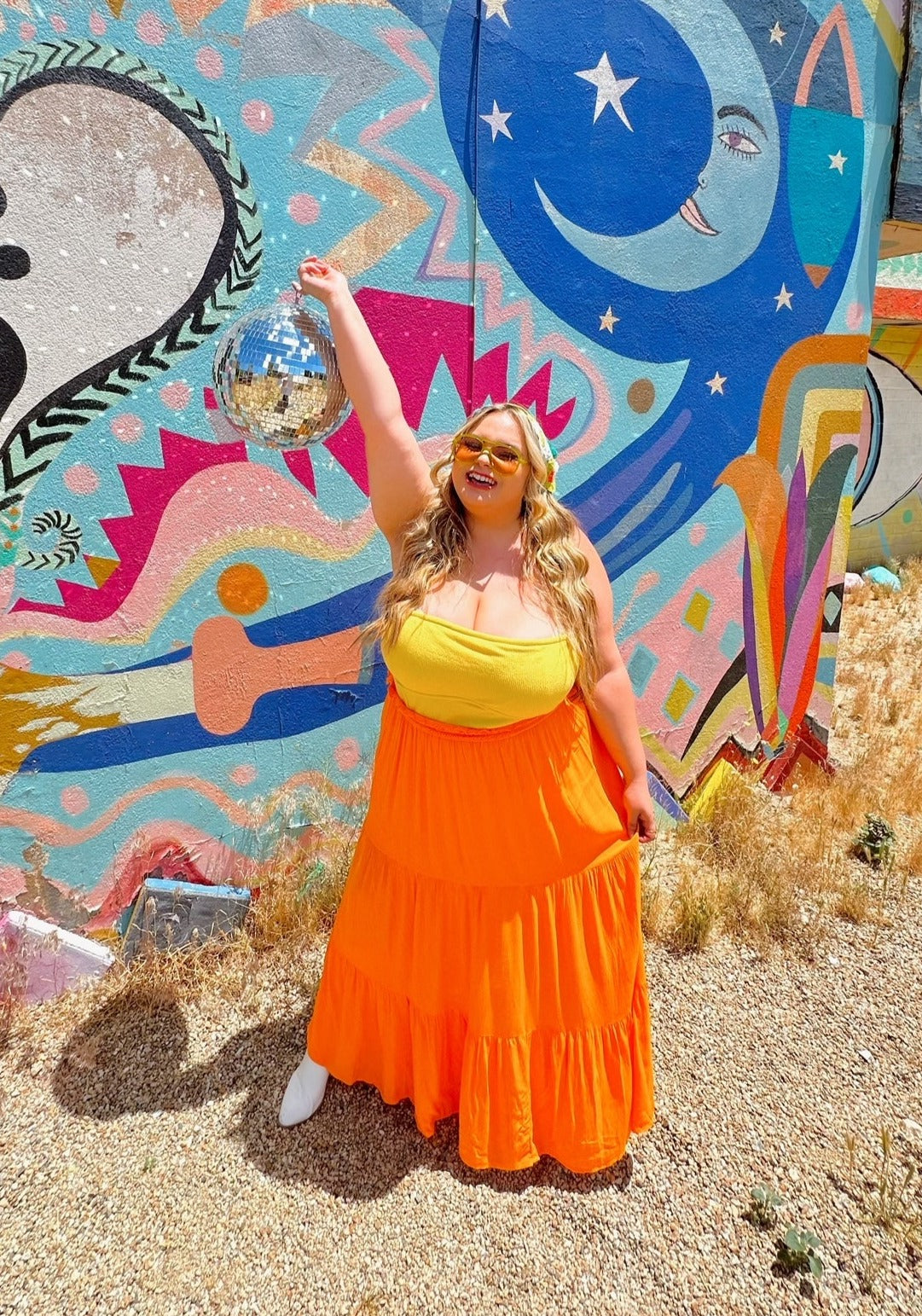 Fast Times Skirt in Marigold (S-3XL)