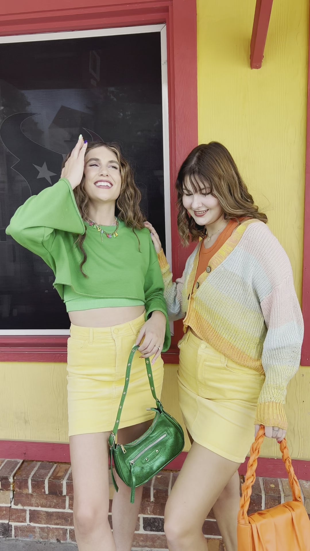 Light Yellow Corduroy Skirt (S-M)